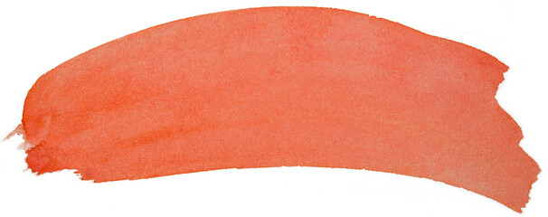 Red brush stroke paint watercolor isolated on a transparent background. Color bubble.