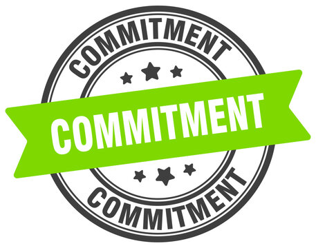 commitment stamp. commitment label on transparent background. round sign
