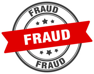 fraud stamp. fraud label on transparent background. round sign