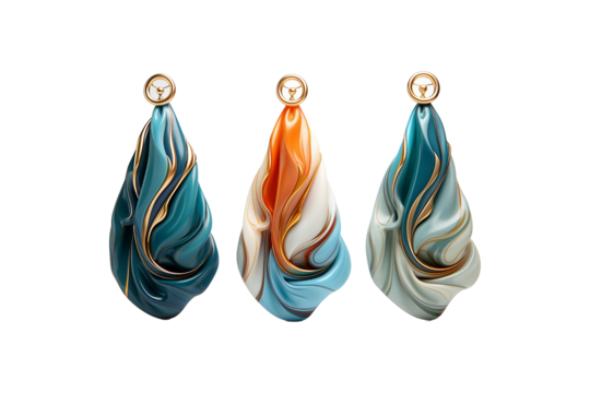 Pendant Scarves on transparent background.