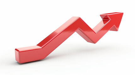 Red arrow concept for economic and business improvement growth sign