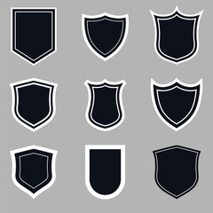 Shield symbols or badges set