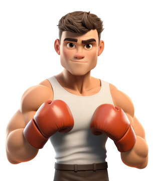 PNG Boxer cartoon white background determination. AI generated Image by rawpixel.