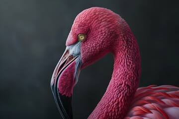 AI generated illustration of a close-up of a flamingo