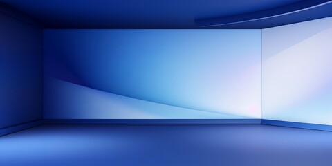 indigo abstract background vector, empty room interior with gradient corner in a color for product presentation platform studio showcase