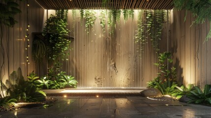 Zen Garden Room with Bamboo Wall Design