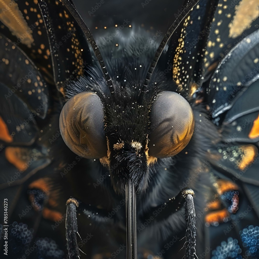 Wall mural AI-generated illustration of A macro shot of a insect