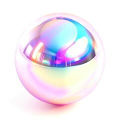 A smooth, reflective orb with a captivating iridescent surface