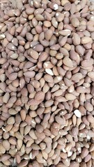 Nutty almonds close up