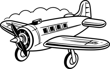 Doodle Airways Playful Plane Design Flying Doodles Sketchy Aircraft Symbol