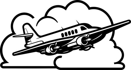 Airplane Artistry Doodled Aviation Icon Jetset Sketch Playful Air Travel Design