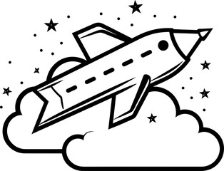 Jetset Sketch Whimsical Aviation Design Doodle Flight Path Sketchy Aircraft Symbol
