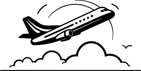 Sketchy Soar Doodled Airplane Logo Whimsical Wingspan Hand drawn Flight Icon