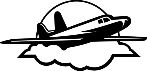 Scribble Soar Playful Plane Illustration Airborne Doodle Sketchy Aircraft Emblem