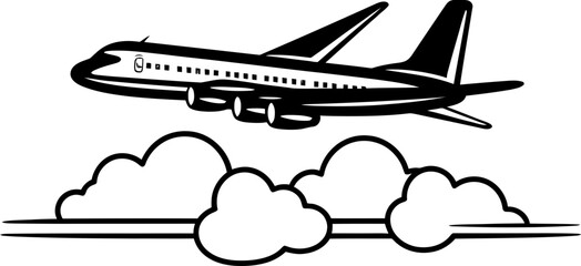 Fototapeta na wymiar Airplane Artistry Doodled Aviation Symbol Sketchy Skyward Doodled Airplane Emblem