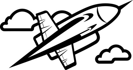 Flight Sketch Doodled Air Travel Logo Doodle Glide Playful Plane Symbol