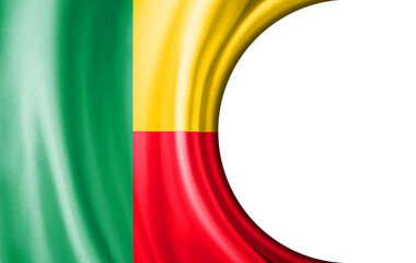 Abstract illustration, Benin flag with a semi-circular area White background for text or images.