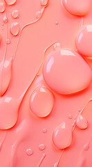 Fototapeta premium Pink rose drops on pink or orange background. Abstract background.