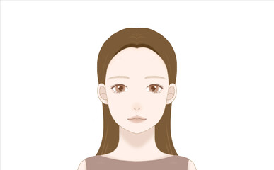 40代女性の正面の顔