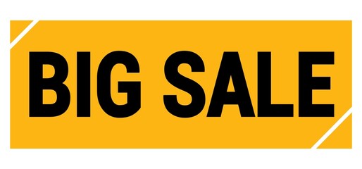 BIG SALE text on yellow-black grungy stamp sign.
