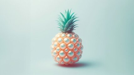 Pineapple on pastel background with creative copy space. Summer Vacation Concept.