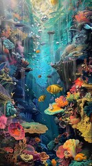 Tropical Fishes Swimming in Vibrant Aquarium
