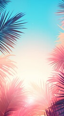 Fototapeta na wymiar Pastel color palm tree background. Abstract concept.