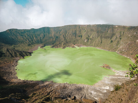 Aerial view of Chichonal volcano in Chiapas, Mexico