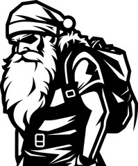 Dreary Santa Shoulder Bearing Emblem Weary Claus Sack Carrying Symbol