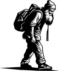 Santas Load Tote Toting Logo Overworked Kris Kringle Fatigued Shoulder Icon