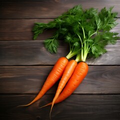 Carrots on wooden background