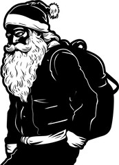 Dreary Claus Fatigued Shoulder Logo Santas Weariness Bag Bearing Emblem