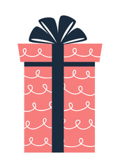 Vector flat gift box isolated on white background