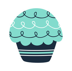 Vector flat cupcake isolated on white background