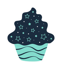 Vector flat cupcake isolated on white background