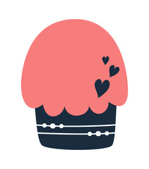 Vector flat cupcake isolated on white background