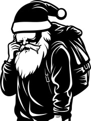 Weary Father Christmas Bag bearing Logo Fatigued Santa Laden Shoulder Icon