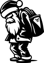 Tired Santa Shoulder Borne Emblem Santas Load Fatigued Sack Logo