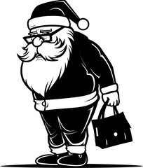 Fatigued Santa Exhausted Shoulder Emblem Drained Father Christmas Tote Toting Symbol