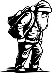 Sleepy St. Nick Weary Sack Icon Worn Out Father Christmas Shoulder Bag Emblem