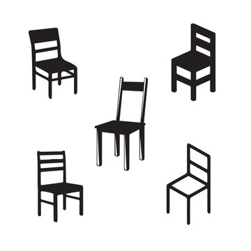 set of chairs 5 icon and vector design five vector 