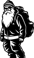 Weary Saint Nick Shoulder Burden Logo Fatigued Claus Laden Shoulder Icon