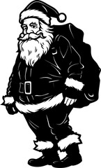 Weary Claus Laden Shoulder Emblem Exhausted Kris Kringle Bag Carrying Logo