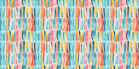 Vibrant seamless stripes in style like hand-drawn watercolors Textile Patterns