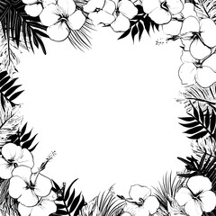 Orchid Oasis Tropical Blossom Emblem Blossom Boulevard Floral Vector Frame