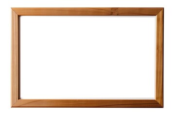 Large wooden frame isolated on a white background.