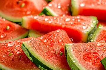 Juicy slices of watermelon as a bacground.