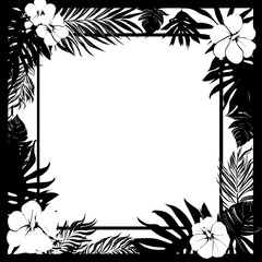Naklejka premium Botanical Bounty Plant and Flower Boundary Design Jungle Jewels Tropical Bloom Boundary Icon