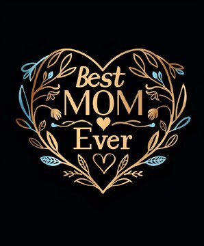 the best mom ever written in a heart surrounded by branches