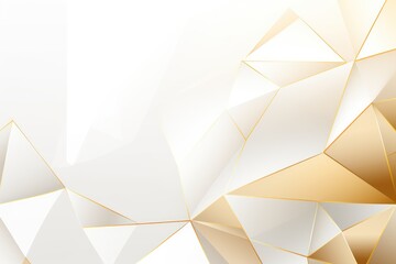 Gold and white background vector presentation design, modern technology business concept banner template with geometric shape element